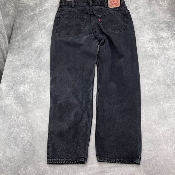 Levis 550 Jeans Men 38Wx32L ACT 36Wx31L Black Relaxed Straight Black Batwing VTG - Picture 9 of 13